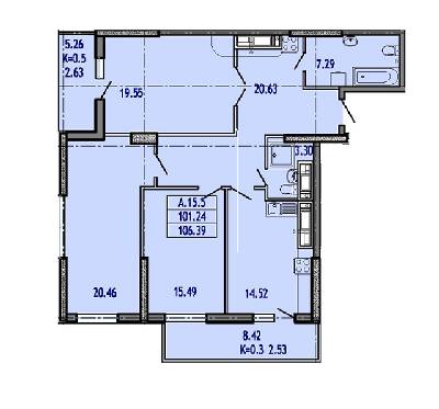 3-комнатная 106.39 м² в ЖК Акрополь от 27 450 грн/м², Одесса