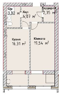 1-кімнатна 48.53 м² в ЖК Чайка Люкс від 19 600 грн/м², Одеса