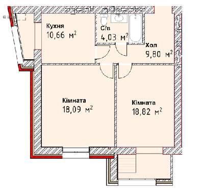 2-кімнатна 61.4 м² в ЖК Чайка Люкс від 19 600 грн/м², Одеса