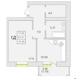 1-комнатная 45 м² в ЖК Парк Совиньон от 19 500 грн/м², пгт Таирово