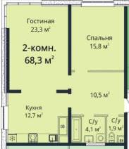 2-кімнатна 68.3 м² в ЖК Sea View від 25 900 грн/м², Одеса