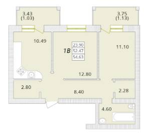 2-комнатная 54.63 м² в ЖК Парк Совиньон от 21 650 грн/м², пгт Таирово