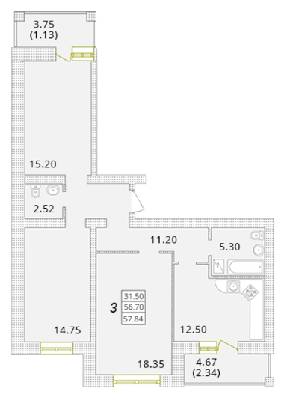 3-кімнатна 83.29 м² в ЖК Парк Совіньон від 18 600 грн/м², смт Таїрове