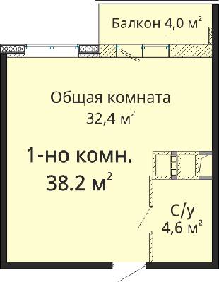 1-комнатная 38.2 м² в ЖК Михайловский городок от 21 000 грн/м², Одесса