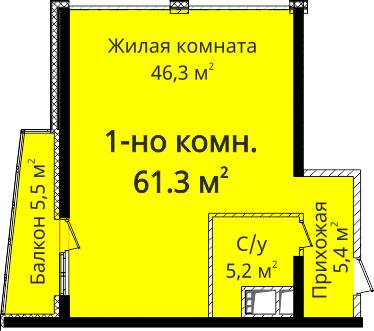 1-комнатная 61.3 м² в ЖК Новый берег от 31 000 грн/м², Одесса