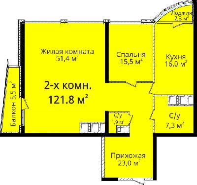 2-комнатная 121.8 м² в ЖК Новый берег от 31 000 грн/м², Одесса