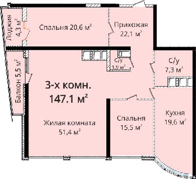 3-кімнатна 147.1 м² в ЖК Новий берег від 27 100 грн/м², Одеса