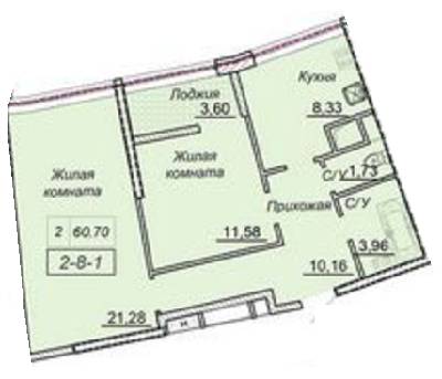 2-комнатная 59.6 м² в ЖК Сорок третья жемчужина от 28 850 грн/м², Одесса