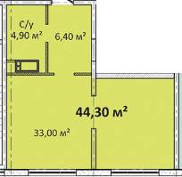 2-кімнатна 44.3 м² в Апарт-комплекс Літературний від 25 450 грн/м², Одеса