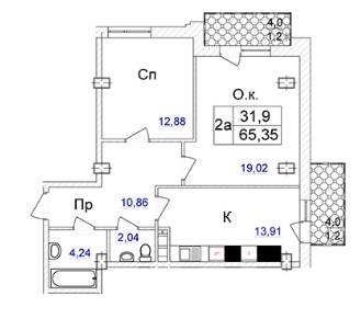 2-кімнатна 65.35 м² в ЖК Ясна Поляна 2 від 34 800 грн/м², Одеса