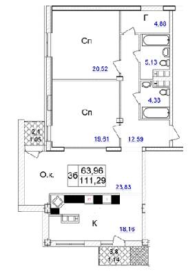 3-кімнатна 110.14 м² в ЖК Ясна Поляна 2 від 44 000 грн/м², Одеса