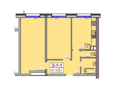 2-кімнатна 62.95 м² в ЖК Сорок шоста перлина від 17 900 грн/м², Одеса