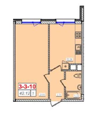 1-кімнатна 42.12 м² в ЖК Сорок шоста перлина від 15 250 грн/м², Одеса