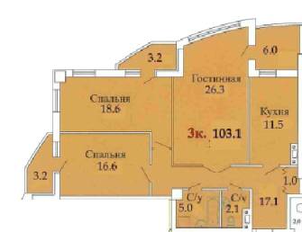 3-комнатная 103.1 м² в ЖК Одиссей от 12 000 грн/м², Одесса