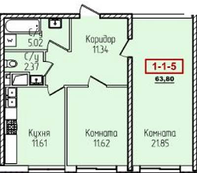 2-комнатная 63.8 м² в ЖК Пятьдесят первая жемчужина от 25 950 грн/м², Одесса