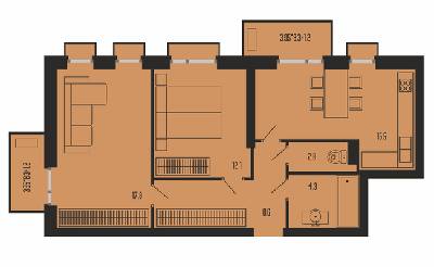 2-комнатная 63.6 м² в ЖК Бисквитный от 23 750 грн/м², Одесса