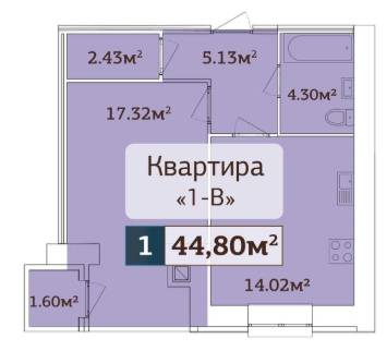 1-кімнатна 44.8 м² в ЖК Мирний від забудовника, Харків