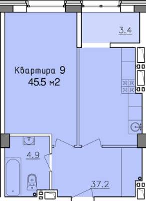 1-кімнатна 45.5 м² в ЖК Victory Hall від 22 800 грн/м², Дніпро