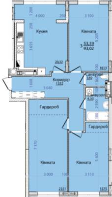 3-кімнатна 93.02 м² в ЖК Континент від 24 000 грн/м², с. Сокільники