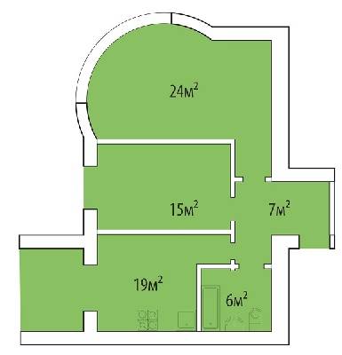 2-комнатная 71 м² в ЖК Евромисто от 18 500 грн/м², с. Крюковщина