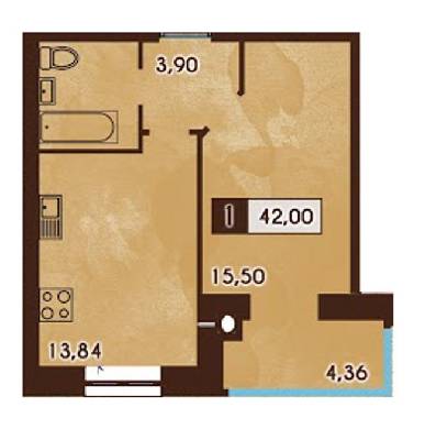 1-комнатная 42 м² в ЖК Галицкий Лев от 15 150 грн/м², Львов