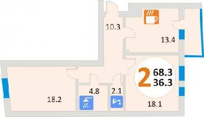 2-комнатная 68.3 м² в ЖК Эко-дом на Мечникова от застройщика, Львов