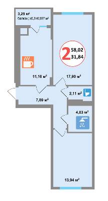 2-кімнатна 58.08 м² в ЖК Еко-дім на Тракті від 12 000 грн/м², с. Лисиничі