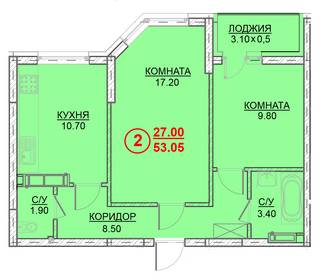 2-кімнатна 53.05 м² в ЖК Велесгард від 23 000 грн/м², м. Вишгород