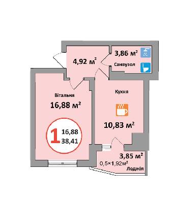 1-комнатная 38.41 м² в ЖК Еко-дім на Тракті 2 от 13 500 грн/м², с. Лисиничи