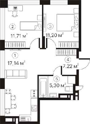 2-комнатная 52.57 м² в ЖК Terracotta от 20 000 грн/м², Киев