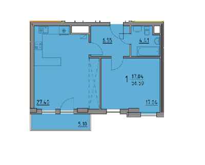 1-комнатная 56.5 м² в ЖК Praud Premium от 37 350 грн/м², Львов