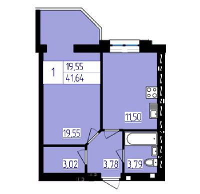 1-кімнатна 41.64 м² в ЖК Затишок від 11 700 грн/м², м. Стрий