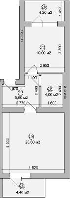 1-комнатная 45.9 м² в ЖК Перфект Хаус от 9 100 грн/м², г. Калуш