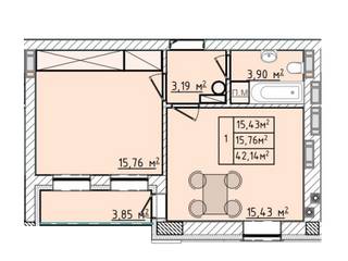 1-кімнатна 42.14 м² в ЖК Сонячні Пагорби від 14 000 грн/м², м. Пустомити