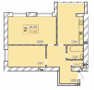 2-комнатная 72.66 м² в ЖК Avila Lux от 15 000 грн/м², Хмельницкий