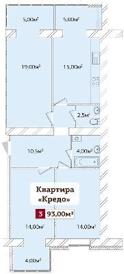3-кімнатна 93 м² в ЖК Корона Дубово від 13 000 грн/м², Хмельницький