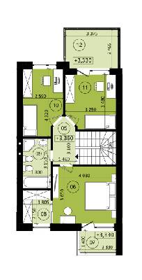 Таунхаус 112.83 м² в КП Палитра от застройщика, с. Лапаевка