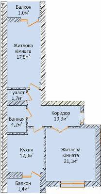 2-комнатная 69.5 м² в ЖК Сонячне містечко от застройщика, Черновцы