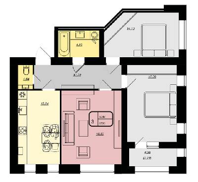 3-комнатная 82.93 м² в ЖК Golden House от 25 000 грн/м², Винница