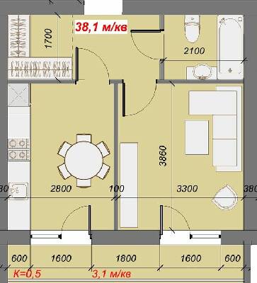 1-кімнатна 38.1 м² в ЖК Сольво від 18 800 грн/м², м. Свалява