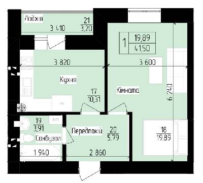 1-кімнатна 41.5 м² в ЖК 9 Район від 13 200 грн/м², м. Мукачеве