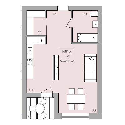 1-комнатная 48 м² в ЖК ЭкоДом от 11 000 грн/м², с. Петриков