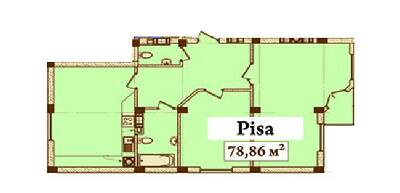 2-кімнатна 78.86 м² в ЖК Перлина Умані від забудовника, м. Умань