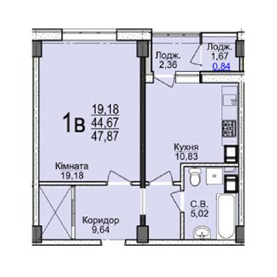 1-комнатная 47.87 м² в ЖК Свято-Троицкий посад от 18 500 грн/м², Черкассы