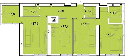 3-кімнатна 86 м² в ЖК Spectrum від 14 650 грн/м², Рівне