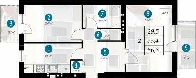 2-комнатная 56.3 м² в ЖК Дубенской Маеток от 10 900 грн/м², г. Дубно