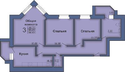 3-кімнатна 84.93 м² в ЖК на пл. Павленківська, 3А від 17 500 грн/м², Полтава