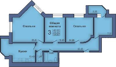 3-кімнатна 84.83 м² в ЖК на вул. Миру, 18В від 17 500 грн/м², Полтава