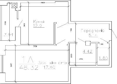 1-кімнатна 48.32 м² в ЖК Панорама від забудовника, Суми