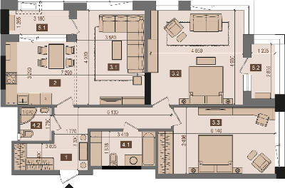 3-комнатная 104.6 м² в ЖК Tetris Hall от 84 900 грн/м², Киев